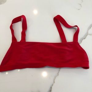 Frankies Bikinis Cherry Red Top Small New